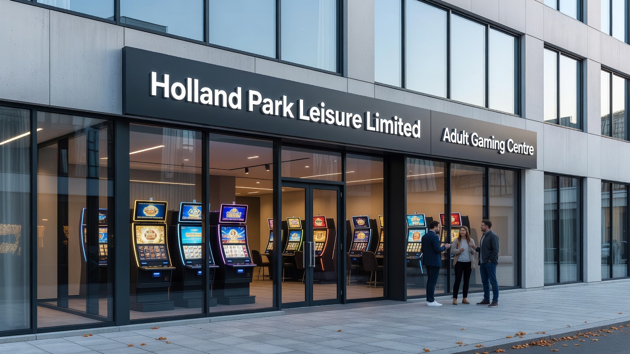Adult Gaming Centre interior with regulatory compliance signage and self-exclusion information displays